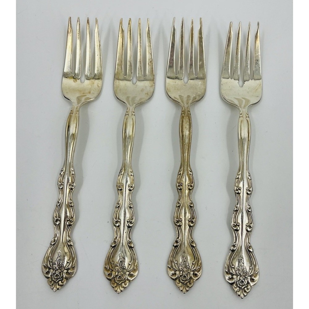International Silverplate Interlude 1971 Salad Forks Set of 4 6.75"‎